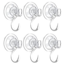 6 pack Suction Cup Heavy-Duty Wreath Hook,Large Clear Reusable Wreath Vacuum Hanger,use for Windows Tiles Glass Smooth Doors and Mirrors to Hang Bags Coats Umbrellas kitchenware and Christmas Wreaths