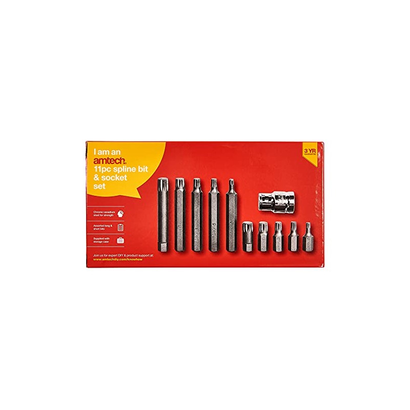 Amtech I8450 11 Piece Spline bit and Socket Set