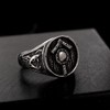 TURTLEDOVE Viking Shield Rune Ring - Stainless Steel Tiwaz Wolf