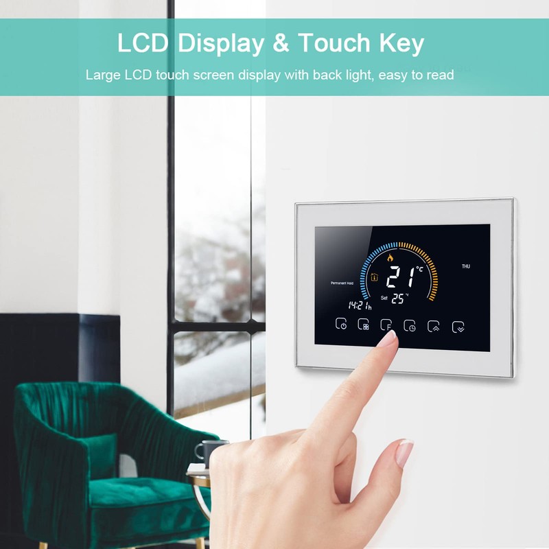 Fdit Smart Thermostat, Programmable Thermostat Voice APP Control with LCD
