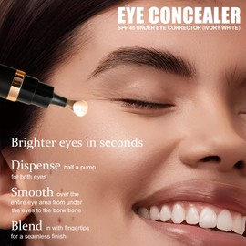 Luminous Eye Corrector SPF 45, Flawless Under Eye Brightener, Colour Correcting Under Eye Concealer for Dark Circles, Blemishes and Spots, Full Coverage Eyes Foundation Cream (Fair)