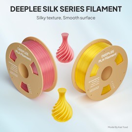 DEEPLEE Silk PLA 3D Printer Filament 1.75mm 1kg, Silk Tri Color Blue Green Orange PLA, Dimensional Accuracy +/-0.02mm, Smooth & Shiny Texture, Multi Color 3D Printing Filament