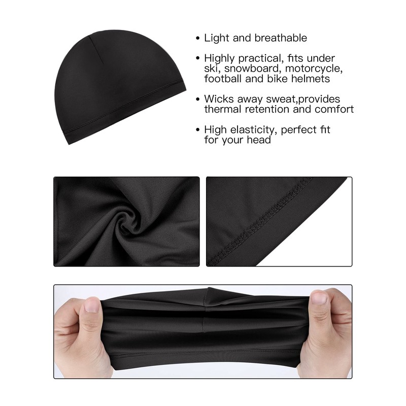 Boao 6 Piezas Gorros de Calavera Forro de Casco Absorbente