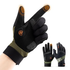 ROCKBROS Cycling Gloves Winter for Men & Women, Windproof Waterproof Touchscreen Running Gloves, Mountain Bike Gloves Anti-Slip Padded Palm, Thermal Gloves for Running Cycling Walking Riding Driving