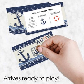 Big Dot of Happiness Ahoy Nautical - Baby Shower or Birthday Party Game Scratch Off Cards - 22 Count