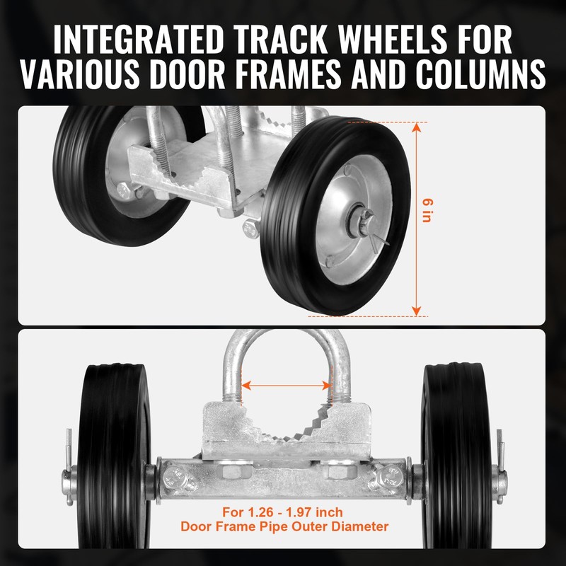 Happybuy Sliding Gate Kit, 6” Rolling Gate Hardware Kit, Universal