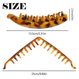 12 pieces Large Banana Hair Combs, Clincher Combs Strong Hold Ponytail Holder Clip Interlocking Styling Clip for Women for Thin and Medium Thick Hair