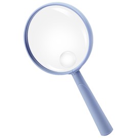 Feosky Handheld Reading Magnifier, 10X Magnifier, 75mm Shatterproof Lens, Adults Close Work Non-Slip Handle for Seniors Reading and Nature Exploration(Light Blue)