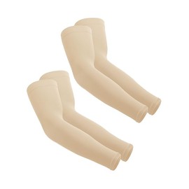 TRENDMALLS Arm Sleeves, Cooling UV Sun Protection Sports Compression for Men/Women/Kids, A01-Beige-Beige, One Size