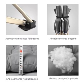 KYE Catre Camastro Plegable Colchoneta Kye Soporte 200kg 190x71x37cm Color Gris