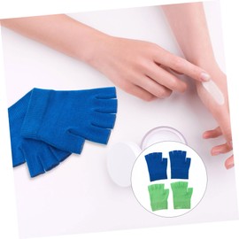 Mikinona 2pairs Moisturizing Therapy Gloves Gel Gloves for Dry Hands Relief Soft Lightweight and Fast Absorbing Moisturizing Therapy for Overnight Use and Skin Protection Green Blue