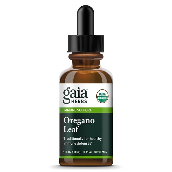 Gaia Herbs Oregano Leaf - Immune Support Herbal Supplement - with Oregano Leaf Extract - Certified Organic - 1 Fl Oz (23 Servings)