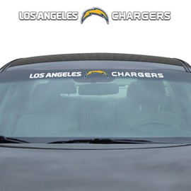 FANMATS 61486 Los Angeles Chargers Sun Stripe Windshield Decal 3.25 in. x 34 in.