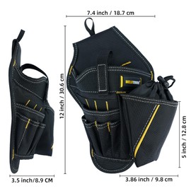 MELOTOUGH Drill Holster Impact Driver Holster with Bit Pouch Heavy Duty Cordless Drill Holster for Tool Belt (Right Hand)