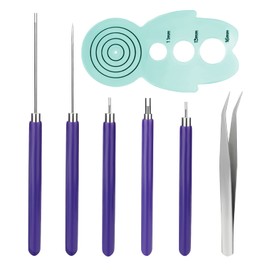 SAVITA 7 Piece Quilling Tool Set for Paper Including A Curling Coach and Tweezers for Rolling Paper Flowers, Crafts, DIY, Beginners, Advanced Quillers