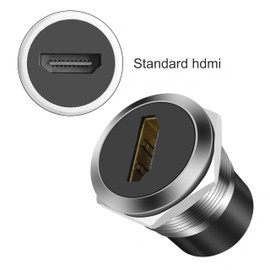 MEIRIYFA HDMI Panel Mount Circle Adapter 4K HDMI Buchse auf Buchse Koppler Pass durch Bulkhead Runde Sockel für Projektor, Laptop, PC, Monitor, Fernseher (Silber)