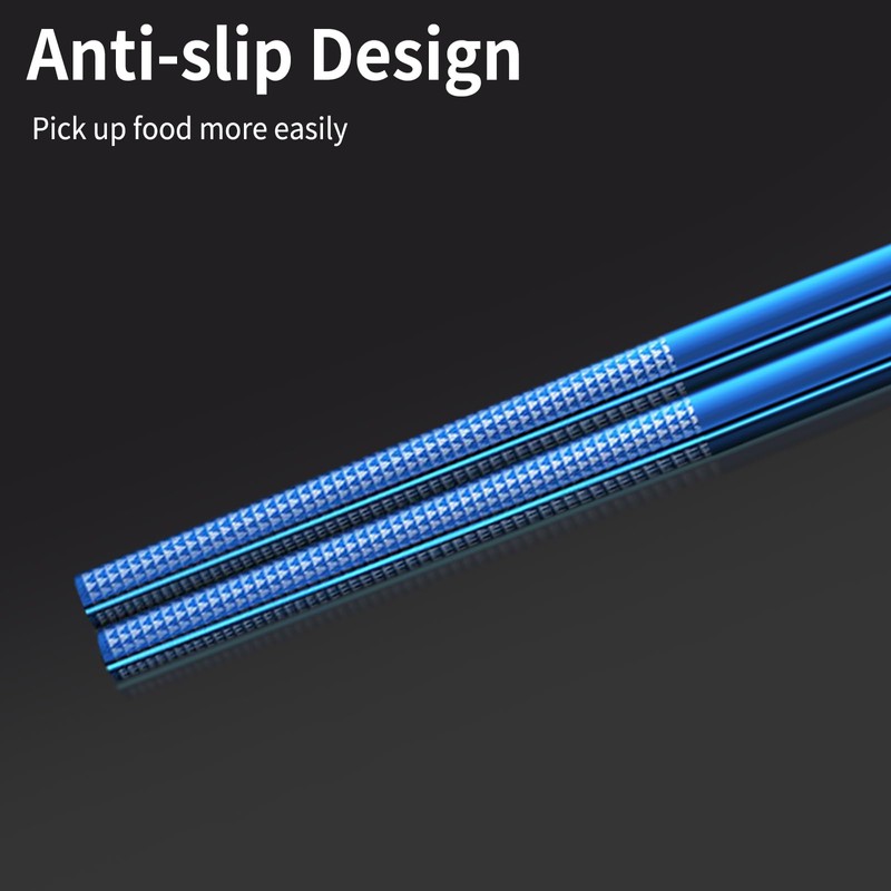 ukfisy Metal Chopsticks,2 Pairs 316 Stainless Steel Chopsticks Reusable with
