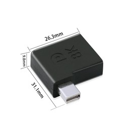 GINTOOYUN Displayport Female to Mini DisplayPort Male 8K Right Angle 90 Degree DP Female to Mini DP Male Audio Video Adapter for Desktop Host, Monitors, HD TV etc (Style 3)