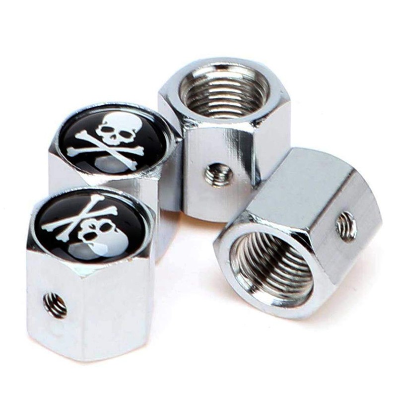 Eqlef® - 8 Pcs Anti-Theft Skull Car Tyre Valve Caps