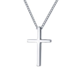 HinDaLi 925 Sterling Silver Necklace Silver Cross Pendant Necklace for Women Silver Pendant Necklace Silver Cross Necklace Women Silver Cross Chain Necklace Girls Ladies Necklace Female Chain 40+5CM