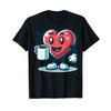 Cute Heart Holding Coffee Cartoon Character For Kids T-Shirt