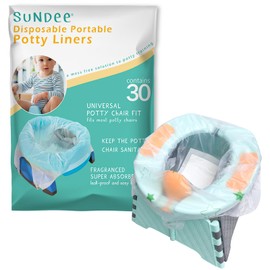 Commode Liners Disposable Portable Potty Liners, Leak-Proof Bags for Chair Bucket Universal Fit for Kids Toddlers Aromatic Odor Removal Super Absorbent(30 Count)