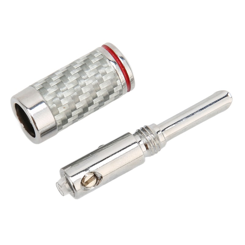 4pcs BFA Banana Plug Brass White Carbon Fiber Shell Speaker