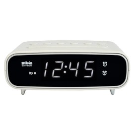 SILVA Schneider UR 1024 Clock Radio with Alarm Function, 2 Alarm Times, Alarm Repeat, Sleep Timer, LED Display, Dimmable, White