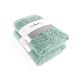 herzbach home Premium Bath Towel Set of 2 70 x 140 cm - Large, Soft & Absorbent Shower Towels in Best Quality - 100% Natural Cotton (Mint)