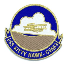 CVA-63 USS Kitty Hawk, 4 inches, Plastic Backing/Sew On Patch