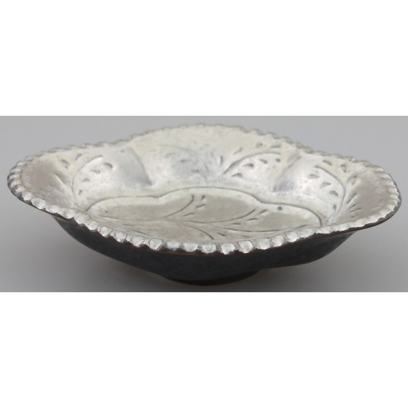 Arita Ware 466059 Toetsu Kiln Moku-Shaped Salt Dish, Silver Painted