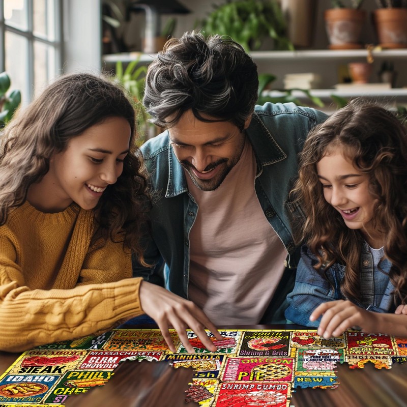 White Mountain Iconic State Foods Puzzle 1000 Piece American Food