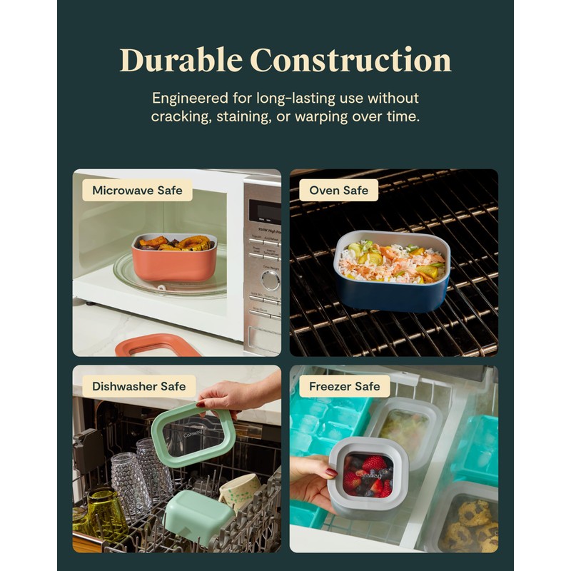 Caraway Mini Food Storage 9pc Set - Glass Storage Containers