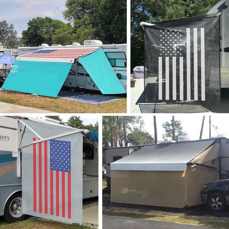 Tentproinc RV Awning Side Sun Shade 9'X7' (Gray) Mesh Screen