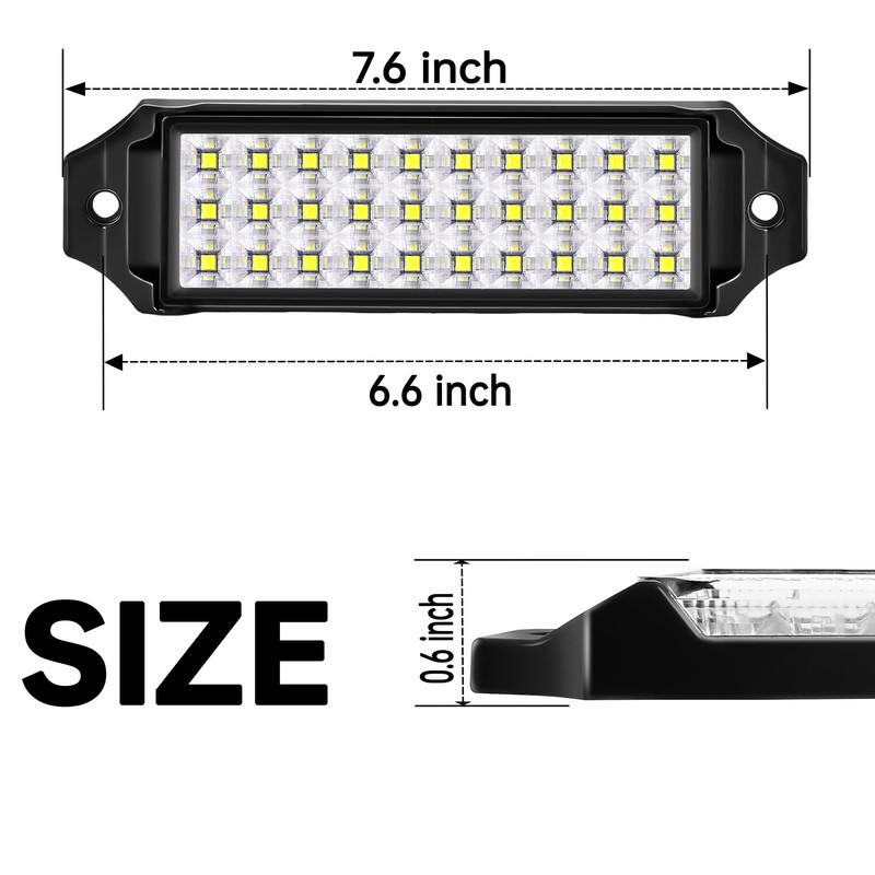 HOZILIFE Flush Mount LED Pod Lights, 2PCS 40W Bumper Backup