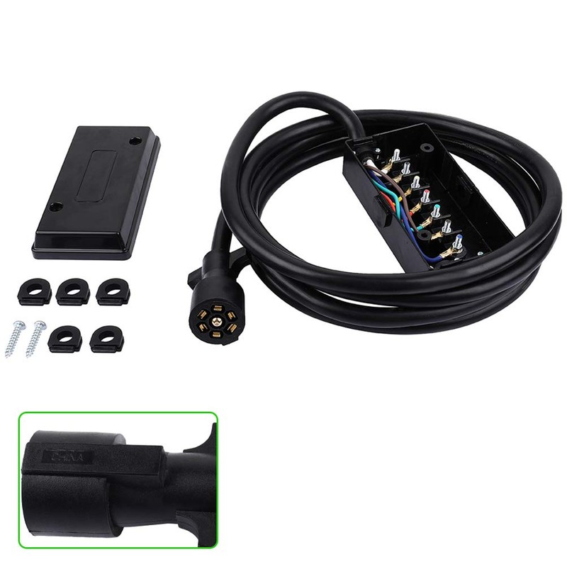 cciyu Heavy Duty 7 Way Plug Inline Trailer Cord with