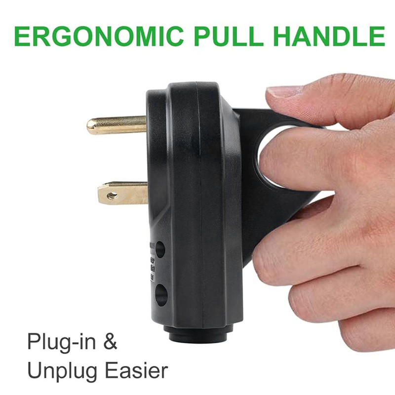 30A Male Plug Electrical Adapter with Ergonomic Grip Handle for