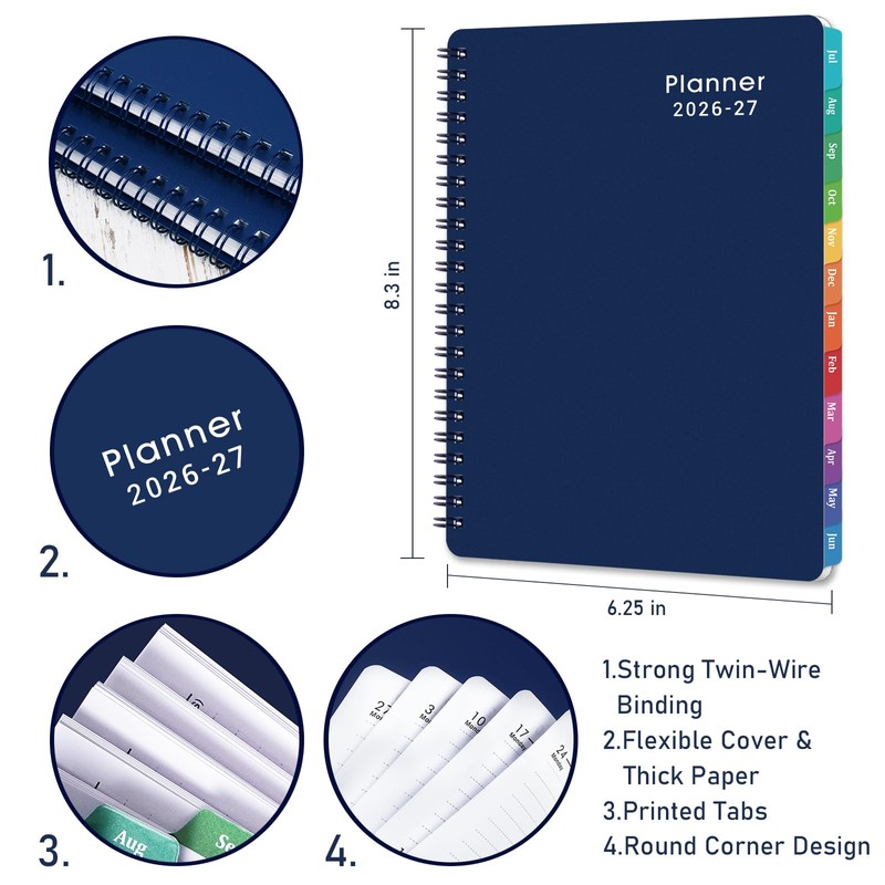 2026-2027 Planner - Planner 2026-2027 with Weekly & Monthly Spreads,