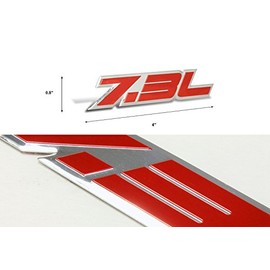 EPARTS 5.0L 6.0L 6.2L 7.3L Engine 2PCS Aluminum Decorative Adhesive Emblem Decal Car Truck Side Door Fender Rear Trunk Emblem Logo Badge Decals, Automotive Decoration Accessories (7.3L, Red)