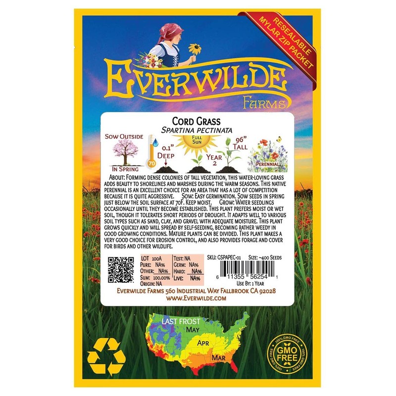 Everwilde Farms - 400 Cord Grass Native Grass Seeds -