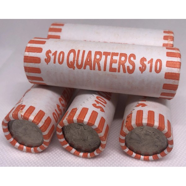 One Roll of Quarter Coins From Unsearched Circulated Sealed Bank