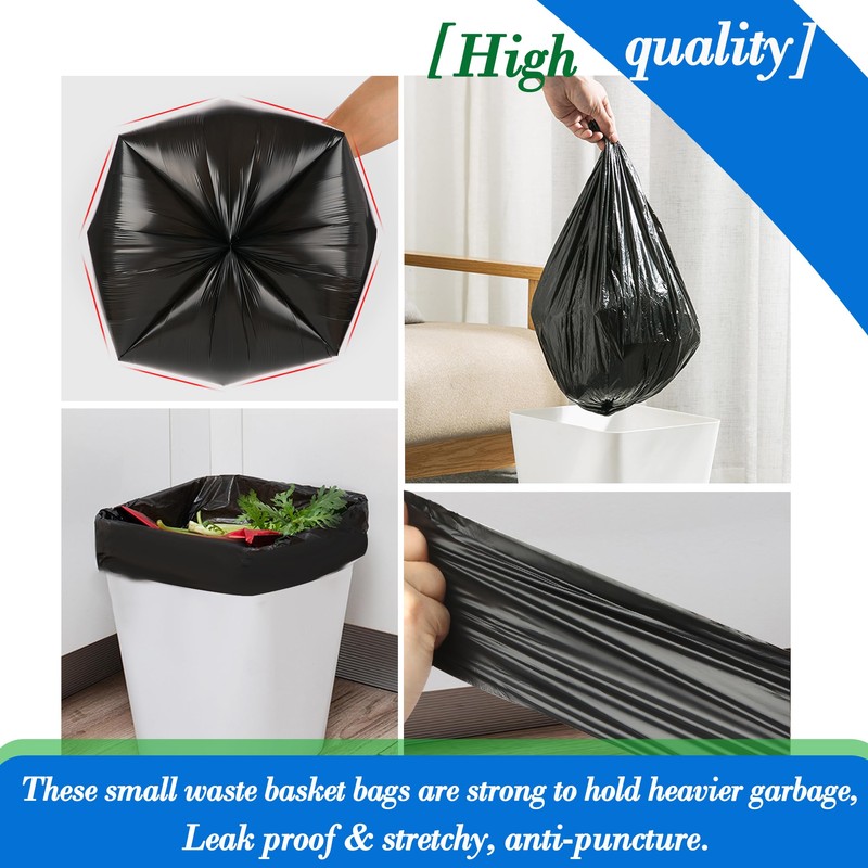 Hommaly 1 Gallon (Fit 1-1.2 Gal)200 pcs Small Black Trash
