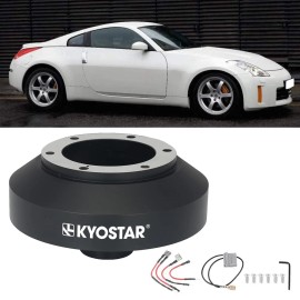 New 141H 350Z 370Z Nissan Infiniti G35 G37 Aluminum Racing Sports Car Steering Wheel Short Hub Adapter Boss KitDiameter: 390mm, Color: Black