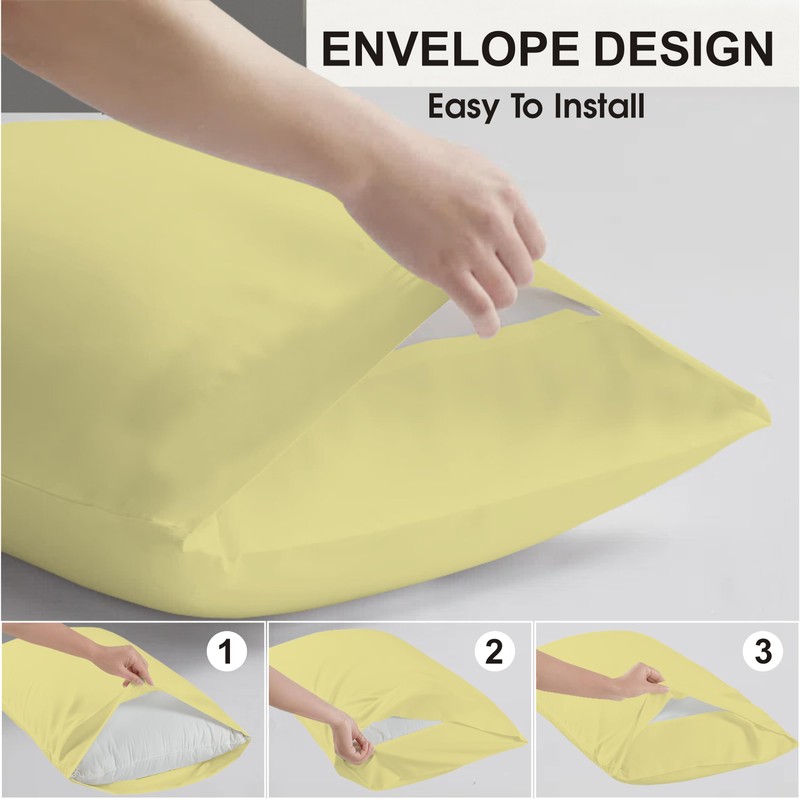 R&Z Plain Dyed Luxury Polycotton Housewife New 2 x Pillow