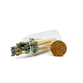 Matches in a Jar | 60+ Matchsticks | Decorative Matchsticks with Strike Pad | Candle Match Holder Long for Fireplace | Match Bottle Cork Closing by Chandler Studio (Dark Green, 3" Matches)