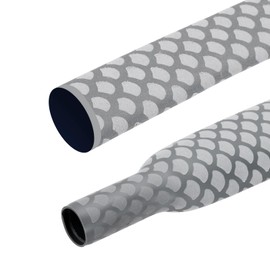 MECCANIXITY 3.3ft Heat Shrink Tubing for Fishing Rods, 1.8:1 Fish Scale Pattern Heat Shrink Wrap Handle Rod Grip with Anti-Slip Waterproof Insulation (Dia: 20mm, Gray)