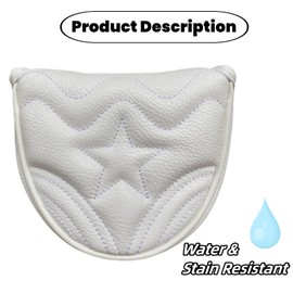 White Mallet Putter Cover Magnetic Golf Putter Head Cover Headcover - Premium Golf Club Covers White Mallet Putter Headcover