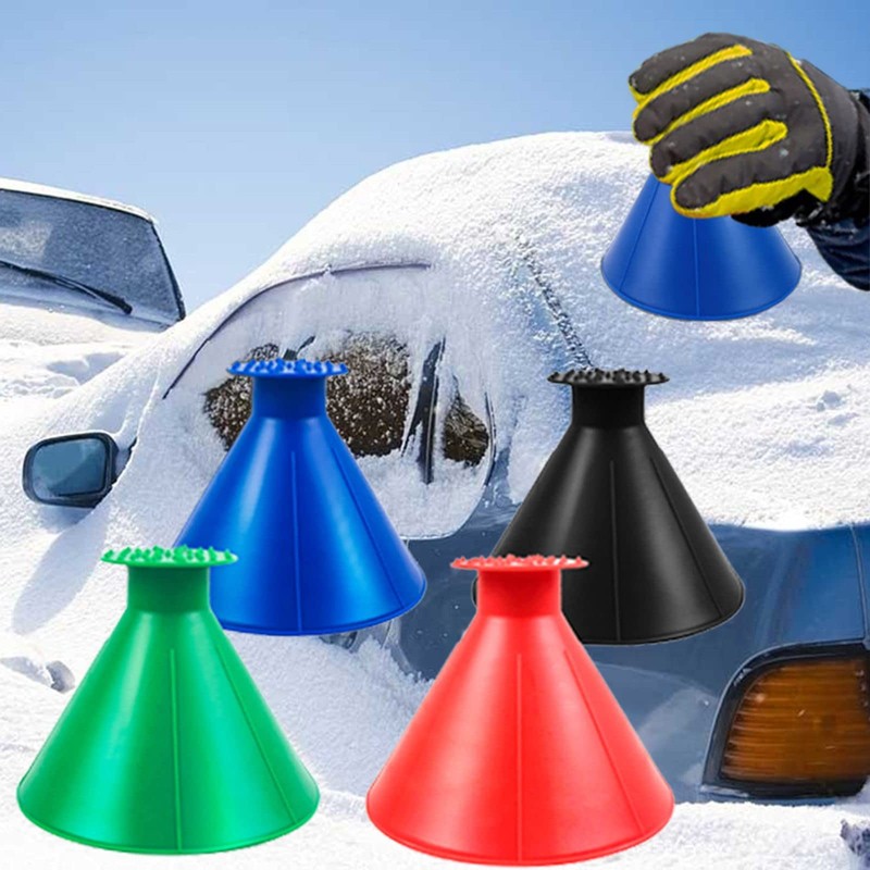 4 Pack Magical Ice Scraper, Round Snow Scraper for Car