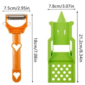 Multifunctional Kitchenware Julienne Peeler Set, 2 in 1 Vegetable Cutter and Parer, 2025 New Upgrade Multifunctionals Kitchen Gadgets for Potato Fruit Orange Lemon Squeezer
