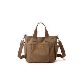 CORIOS Canvas Shoulder Bag, Women's Handbag, Large Capacity Shoulder Bag, Casual Handbag, Multifunctional Tote Bag, Carry Bag for Shopper, Work, Travel, coffee, messenger